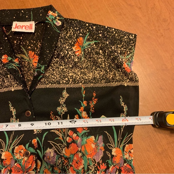 Beautiful rare vintage floral dress with collar, medium - Picture 6 of 8